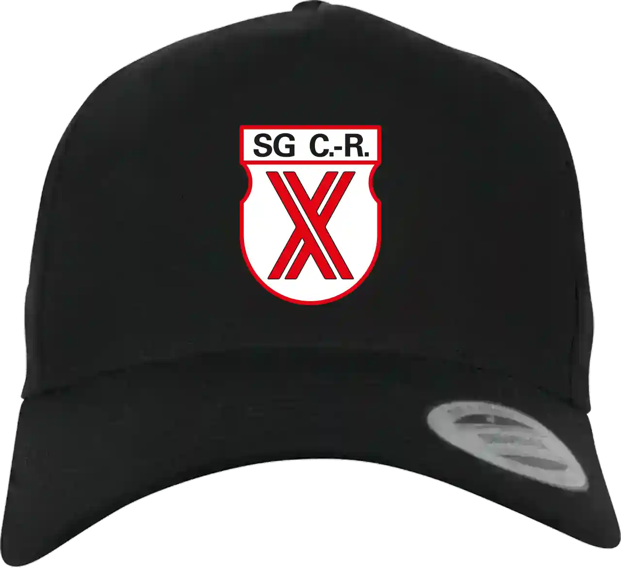 Basecap 5 Panel All Black Wappen